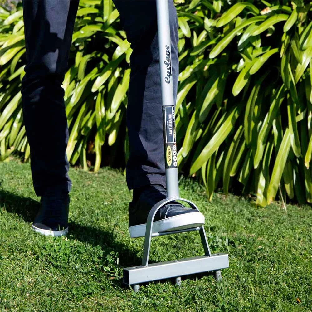 CYCLONE All Steel Rubber Grip Lawn Aerator 629761 - Image 3