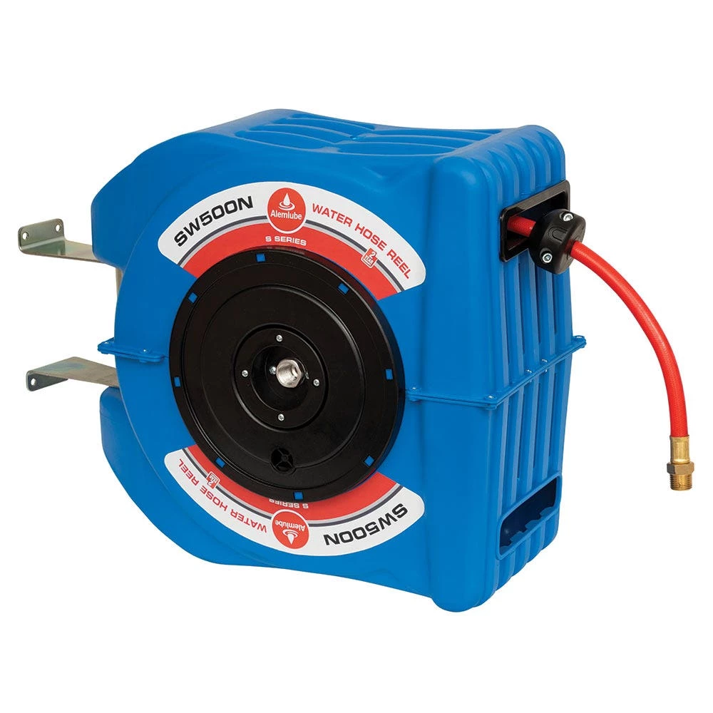 ALEMLUBE 12mm X 18m S Series Water Hose Reel W/ Steel Bracket SW500N - Image 2